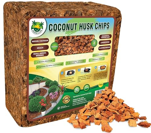 MODELLOR Premium Super Washed, Clean, Coco Chips, Yields 2 cu ft. of Loose Chips. Plant Substrate, Organic, Reptile Bedding, Odor Absorbing, Grow Orchids, Mulch Indoor, Outdoor.