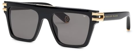 Philipp Plein SPP108M 0700 Nero Lucido Sunglasses Unisex Acetate, Square, 56