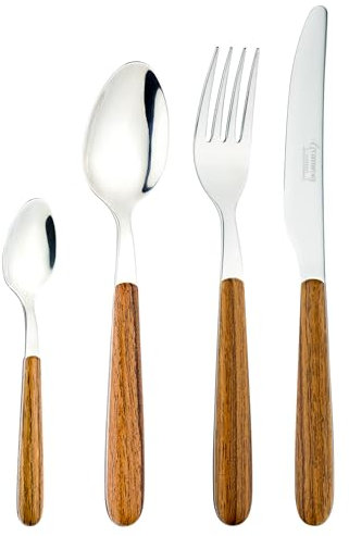 Grunwerg 24BXGW-WD 24-teiliges Besteckset in Box, Edelstahl, Braun