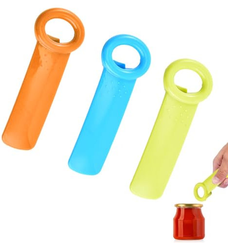 Katyjun 3 abridores de tapas para vasos de rosca, abrebotellas de cristal, abridor de tapas de rosca, abridor para vasos