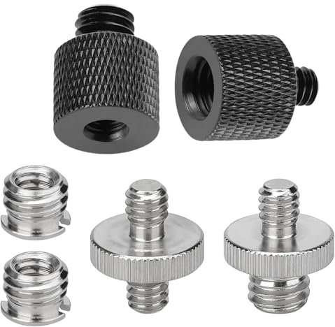 SHSHbuy 6 Adattatori per Treppiedi da 1/4 3/8, Viti per Treppiede,Adattatore Filettato Adattatore Vite Treppiede per Fotocamera,Microfono,Monopiede