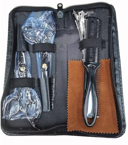 SURFOU Friseurscheren Set 6,7 Zoll,Haarschere & Effilierschere aus Edelstahl,Haarschneideset mit Kamm Profi,Mit verstellbarer Spannung,Für Herren/Damen/kinder/Haustiere & Friseur