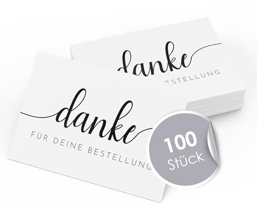 MAVANTO 100x Danke für deine Bestellung Karten - Hochwertige thank you cards für zufriedene Kunden