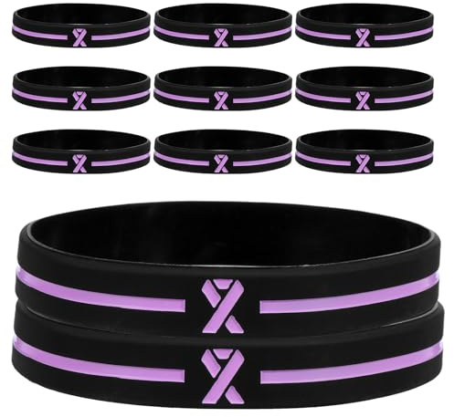 UKCOCO 30 st silikonarmband för bröstcancermedvetenhet för kvinnor och män - Inspirerande armbandstillbehör, vård av cancerpatienter, evenemang och välgörenhetsmaterial