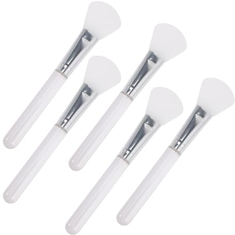 ARTIBETTER Cepillo de Silicona Transparente para Mascarillas Faciales, Aplicador de 5 Piezas Mango Cristal, Pincel para Mascarilla de Barro, Herramienta Cosmética para Cuidado Facial