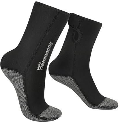 Summshall Calzini in neoprene Kevlar, resistenti al taglio e alle forature, per sport acquatici da uomo e donna, 3 mm, ultra antiscivolo, resistenti, per snorkeling, pesca subacquea e passeggiate