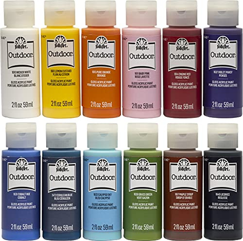 FolkArt Outdoor Rock Paint Set, Multi, 59 ml (Pack of 10)