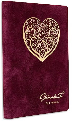 Stammbuch Rot Wona Bordeaux Samt Stammbuch der Familie incl. Einleger