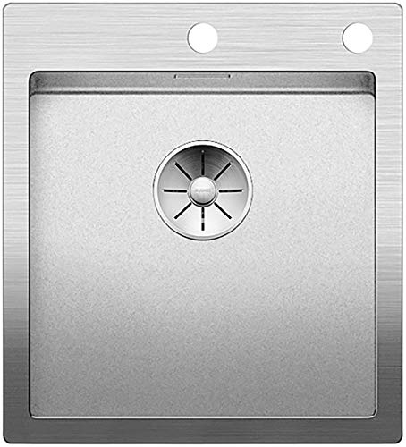 BLANCO CLARON 400-IF/A Durinox | Edelstahl Spüle | Einbauart: Einbau von Oben & Flächenbündig | für 45 cm breite Unterschränke | Widerstandsfähig Kratzern | Großes Beckenvolumen | [46x51x19,9 cm]