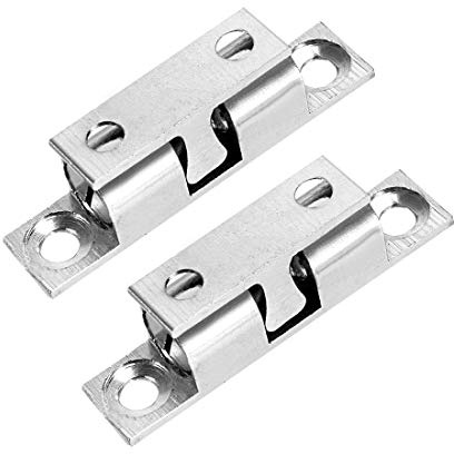 uxcell 2pcs Cabinet Door Closet Brass Ball Catch Tension Latch 40mm Length Silver Tone
