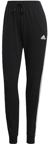 adidas Damen Essentials Single Jogginghosen, Black/White, L