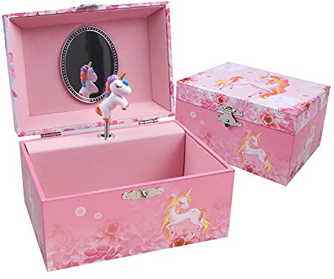 TAOPU Boîte à musique bijoux boîte de réception meilleur cadeau jouet pour les filles rotation Licorne musique boîte à bijoux