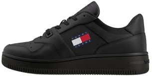 Tommy Jeans Herren Cupsole Sneaker Retro Basket Schuhe, Schwarz (Black), 42