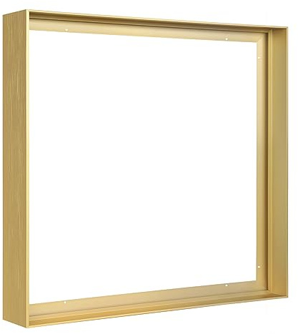 Floater Frame for 36x36 Canvas Paintings, DIY Metal Floating Frame with 1.5” Deep for Artists Designers Landscape Portrait Artwork, Modern Home Office Wall Decor (Gold)