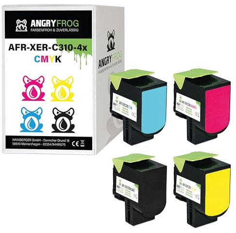 Angry Frog 4X Toner Kompatibel C310 CMYK für Xerox C 310 C 315 Series