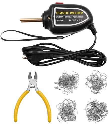 CENPEK Kit De Soudage En Plastique 220 V 100 W Mini Soudeur En Plastique Avec 200 Agrafes Chaudes Pour Les Réparations De Pare-Chocs De Voiture, Garde-Boue, Kayak - Noir
