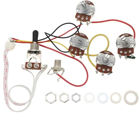 Be In Your Mind 1 Kit de Câblage Précâblé pour Guitare sans Soudure Humbucker 2V2T avec Pots 500K et Interrupteur à Bascule 3 Voies Compatible avec Epi LP la Série Standard