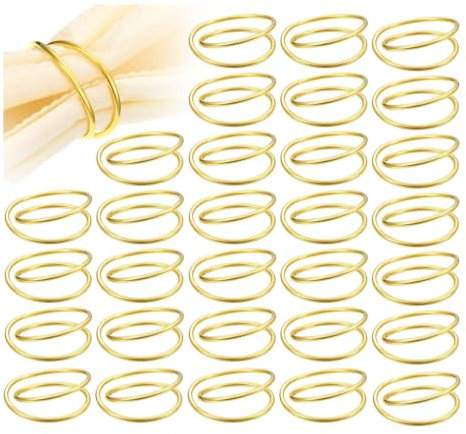 Kopinma 36Pcs Gold, Spiral Serviettenschnallen, Elegante Metall Serviettenring, Serviettenhalter Tischdekor, Napkin Rings für Hochzeiten, Abendessen, Familie Sammeln, Geburtstag Party