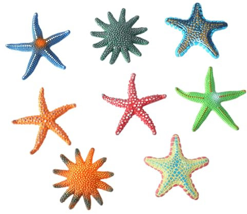 Garneck 8 Pezzi Giocattoli da piscina a stelle marine Decor del serbatoio di pesce Modelli di creature marine decorazione del paesaggio del serbatoio di pesce plastica