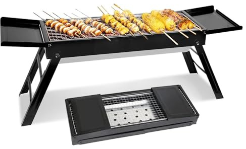 Parrillas de carbón portátiles – Parrilla pequeña de carbón, equipo portátil de barbacoa para picnic, senderismo, playa, camping, mochileros