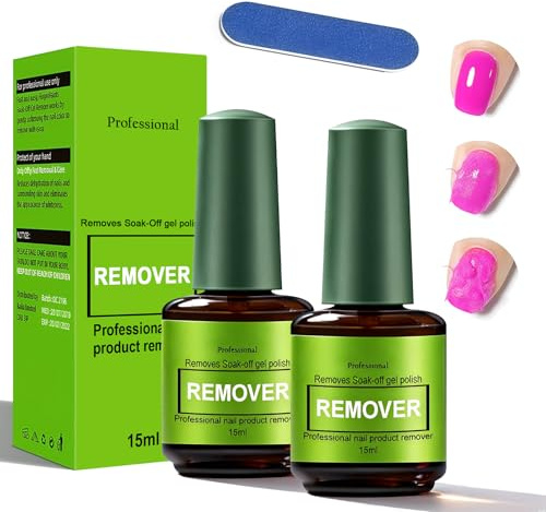 Nagellackentferner Für Gelnägel,2 Stück Gel Nail Polish Remover, Schnell Nagellack Entfernen & Schonend,Gelnägel Entferner Set Soak Off Für Gel Maniküre & Pediküre,Einfach & Effektiv