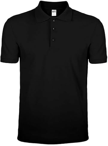 Mr. Gadgets Polo Uomo Manica Corta - Maglia Abbigliamento da Lavoro, T Shirt 100% Cotone Piquet, Maglietta Tinta Unita con Colletto e Bottoni (IT, Testo, 3XL, Regular, Regular, Nero)