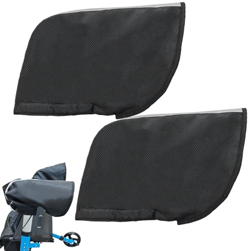 Renchey Guantes para Silla De Ruedas para Mujeres | Manopla Impermeable Y Antiviento,Guantes De Ciclismo Forrados De Terciopelo con Tiras Reflectantes | para Mujeres, Hombres, Bicicleta, Ayuda De