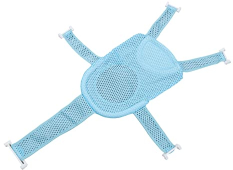 ZJchao Soporte de Baño para Bebés, Soporte de Baño para Bebés para Bañera Alfombra de Asiento de Malla Transpirable Reposacabezas Suave para de Asiento de Infantil Malla Transpirable Universal (BLUE)