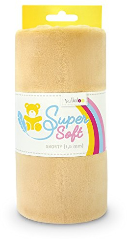 kullaloo Supersoft Plüsch Stoff Shorty in vielen Farben - 1,5mm Florlänge, EN 71-3 & EN 71-9 Zertifiziert (beige)