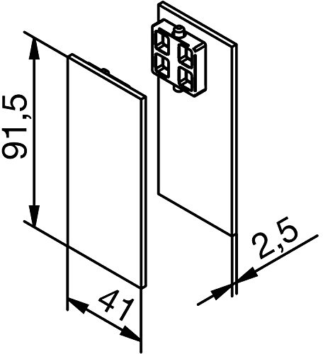 Abdeckkappen Blende beidseitig Glas, silber eloxiert