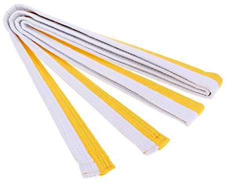 Perfeclan Kampfsportgürtel Karate Judo Gürtel, 280 x 3,85 cm, Weiß Gelb