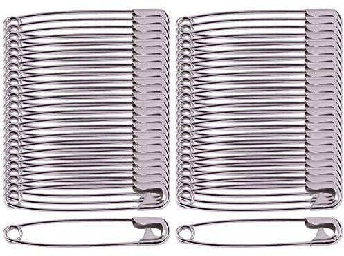 Sicherheitsnadeln, 45 mm, stark und strapazierfähig, vernickelt – 50 Stück