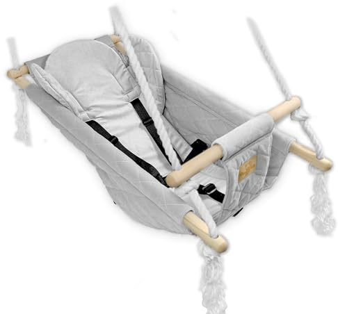 BlueKitty Wiege; Schaukel; Liegestuhl für Kinder; Babyschaukel; Kinderschaukel mit Kissen; Schaukel für Haus und Garten; Babyschaukel, Stoffschaukel, Kleinkindschaukel, Holzschaukel