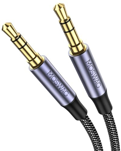 MOSWAG Cable Audio Jack 3.5mm Macho Macho, HiFi Estéreo Nylon Trenzado 3M