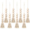 Garneck 8 Piezas de Cuerda de Algodón Retro Adornos de Borla Natural Cuentas Colgantes Manija de La Puerta Decoraciones para La Ventana del Hogar de La Pared