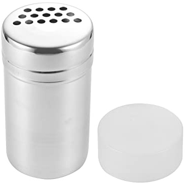 Dredge Shaker Spice Shaker Grated Cheese Shaker Stainless Steel Seasoning Shaker with Large Holes & Lid (size -1)