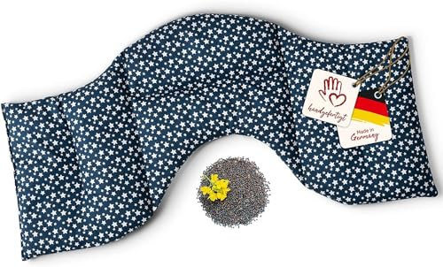 navango® Schulterkissen | Körnerkissen für Mikrowelle & Backofen geeignet | Marineblau | Mit Rapsfüllung handgefertigt in Deutschland | ca. 50 x 25 cm | 4 Kammern | OEKO-Tex Baumwolle