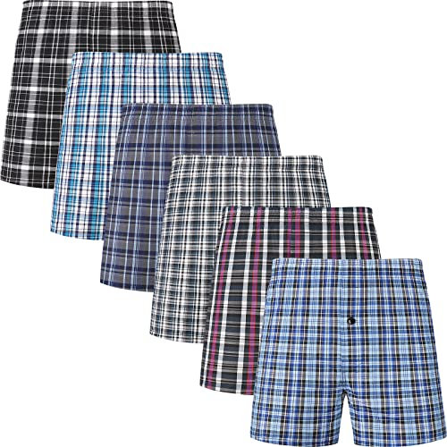 JupiterSecret Boxershorts Herren Baumwolle Unterhosen Männer Amarican Boxershorts 6er und 10erPack, 6er Packs Schwarz, XL