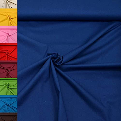 MAGAM-Stoffe Alina Baumwollstoff 100% Baumwolle Oeko-Tex Meterware Coupon (50cm, Dunkelblau)