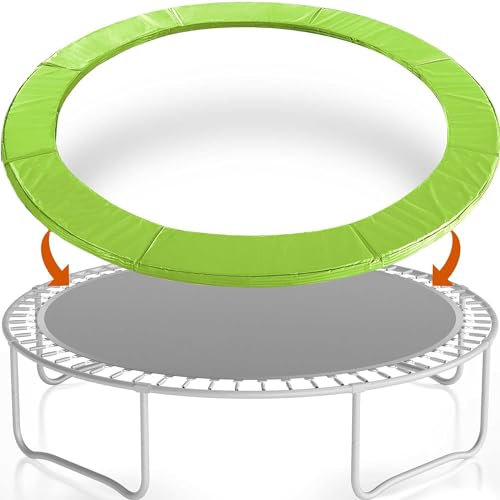 NBVNBV Trampolin Randabdeckung Ø183 244 305 366 396 427 457 487 cm | Reißfest | UV-beständig Wetterbeständig | Universell Trampolin Umrandung Federabdeckung Randschutz, Hellgrün-427cm