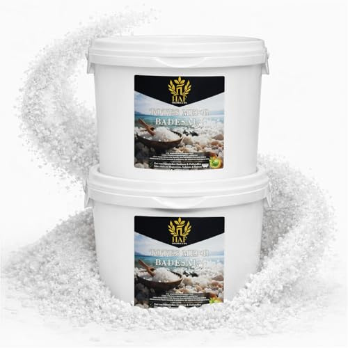 HAF – Premium döda havet badsalt från Jordanien (2 x 5 kg hink) – naturligt havssalt grovt för wellness & stressminskning – mineralsalt för bad och för kroppsvård vid atopisk dermatit