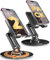 COOPER 360° Stand - Soporte Ajustable para Celular de Escritorio - 2 Piezas | Soporte móvil rotatorio 360°, ángulos múltiples, Base metálica, Plegable, portátil | Soporte de Oficina (Negro Brillante)