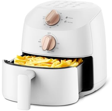 COMFEE' Compact 2.1 Quart Air Fryer with 12 Menu Options, Adjustable Timer & Temperature Control 180-400 degrees F, Dishwasher-Safe Nonstick Fry Basket with Stainless Steel Finish
