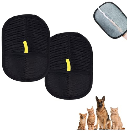 Mizijia 2pcs Gant Ramasse Poils Animaux, Gant Poil Chat, Gant Anti Poils Animaux Vetement, Reusable Double Sided Electrostatic Pet Hair Remover, Animal Remover for Cats, Dogs, Rabbits, Small Animals