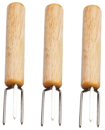 Toyvian 3pièces Fourchettes à Maïs Acier Inoxydable Avec Manche Ustensiles De Cuisine Simples Et Utiles Pour Maison Pique-
