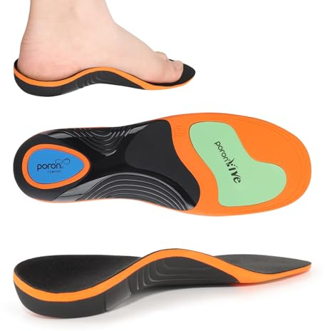 GemChve Plantillas Fascitis Plantar,Arco Pie Aplicable para Pies Planos,Dolor en Los Pies Aplicable a Zapatillas Deportivas y Calzado de Seguridad Orange 45-47 EU