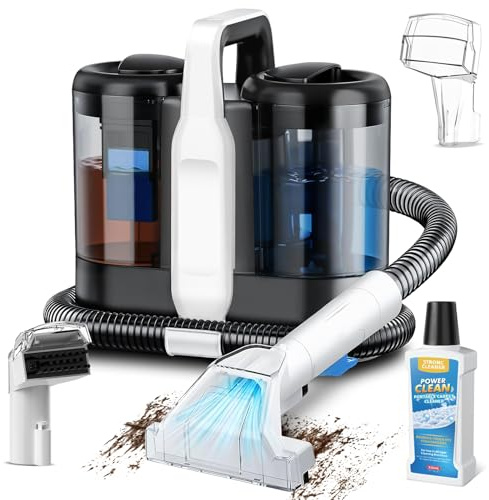Carpet Cleaner, Portable Spot Cleaner 600W, Pro 18Kpa Upholstery Cleaner to Remove Spills & Pet Messes, Carpet Stain Remover for Carpets, Upholstery, Stairs, Car & Sofa Cleaner (White)