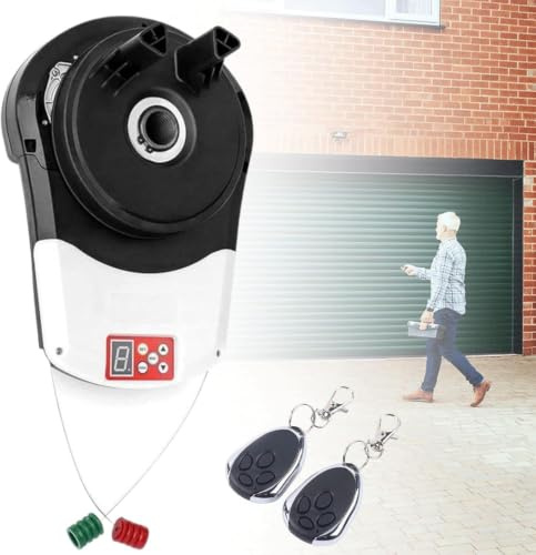 Porte de garage enroulable électrique – Moteur intégré, ouvre-porte à rouleau avec 2 télécommandes, pour garage, ferme, boutique