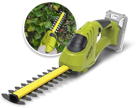 Sun Joe 24V-SSEG-LTE 24-Volt Cordless Handheld Shrubber + Trimmer, Kit (w/ 2.0 Ah Battery + Quick Charger), 12 x 4 x 4 inches