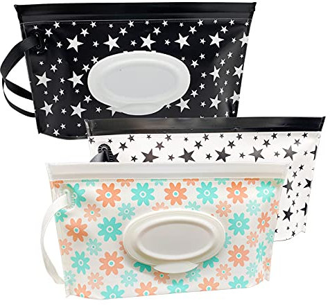 Lot de 3 boîtes de rangement pour lingettes humides pour bébé, réutilisables et rechargeables, respectueux de l'environnement et léger, pour lingettes humides de voyage pour bébé